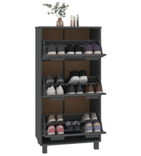 Schuhschrank HAMAR Dunkelgrau 59,5x35x117 cm Massivholz Kiefer