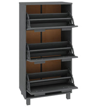 Schuhschrank HAMAR Dunkelgrau 59,5x35x117 cm Massivholz Kiefer