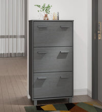 Schuhschrank HAMAR Dunkelgrau 59,5x35x117 cm Massivholz Kiefer