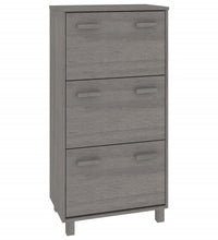 Schuhschrank HAMAR Hellgrau 59,5x35x117 cm Massivholz Kiefer
