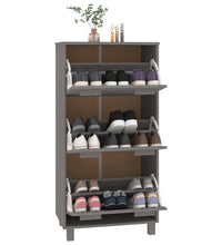 Schuhschrank HAMAR Hellgrau 59,5x35x117 cm Massivholz Kiefer