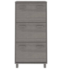 Schuhschrank HAMAR Hellgrau 59,5x35x117 cm Massivholz Kiefer