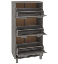 Schuhschrank HAMAR Hellgrau 59,5x35x117 cm Massivholz Kiefer