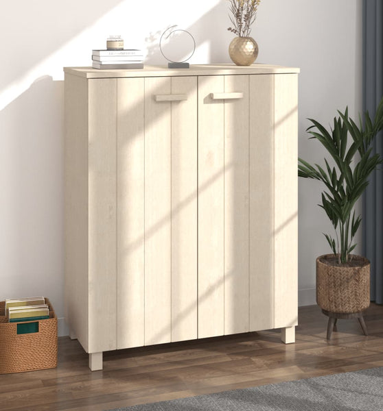 Schuhschrank HAMAR Honigbraun 85x40x108 cm Massivholz Kiefer