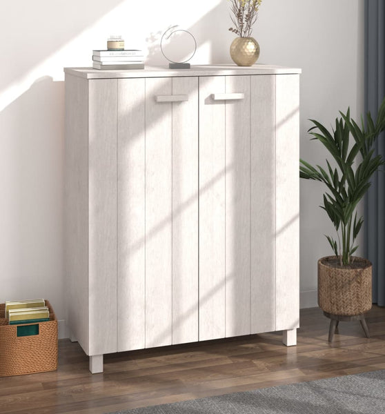 Schuhschrank HAMAR Weiß 85x40x108 cm Massivholz Kiefer