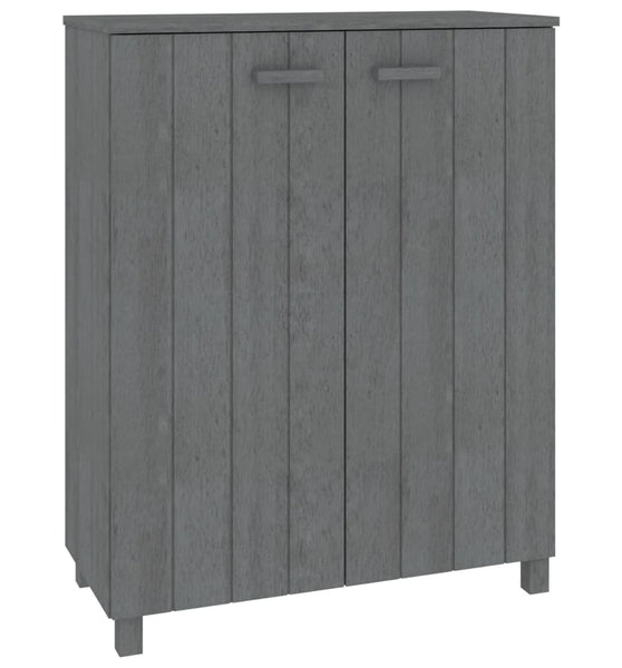 Schuhschrank HAMAR Dunkelgrau 85x40x108 cm Massivholz Kiefer