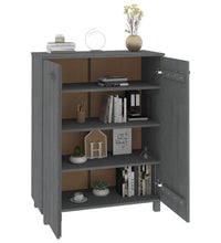 Schuhschrank HAMAR Dunkelgrau 85x40x108 cm Massivholz Kiefer