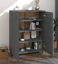 Schuhschrank HAMAR Dunkelgrau 85x40x108 cm Massivholz Kiefer