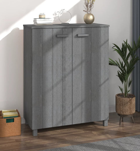Schuhschrank HAMAR Dunkelgrau 85x40x108 cm Massivholz Kiefer