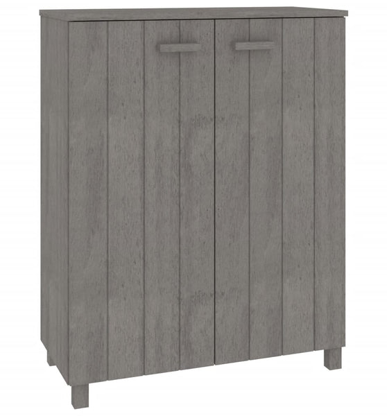 Schuhschrank HAMAR Hellgrau 85x40x108 cm Massivholz Kiefer