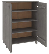 Schuhschrank HAMAR Hellgrau 85x40x108 cm Massivholz Kiefer