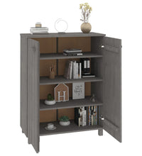 Schuhschrank HAMAR Hellgrau 85x40x108 cm Massivholz Kiefer