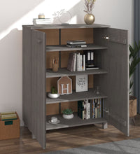 Schuhschrank HAMAR Hellgrau 85x40x108 cm Massivholz Kiefer