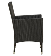 11-tlg. Garten-Essgruppe mit Kissen Poly Rattan Schwarz