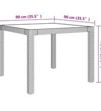 3-tlg. Garten-Essgruppe mit Kissen Poly Rattan Grau