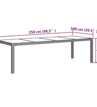 9-tlg. Garten-Essgruppe mit Kissen Poly Rattan Grau