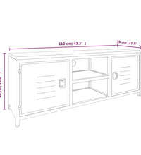 TV-Schrank Weiß 110x30x40 cm Eisen und Massivholz Tanne