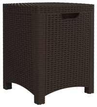 Garten-Aufbewahrungsbox 39x39x46 cm PP Rattan Braun