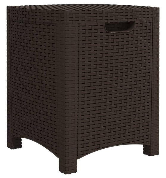 Garten-Aufbewahrungsbox 39x39x46 cm PP Rattan Braun