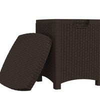 Garten-Aufbewahrungsbox 39x39x46 cm PP Rattan Braun