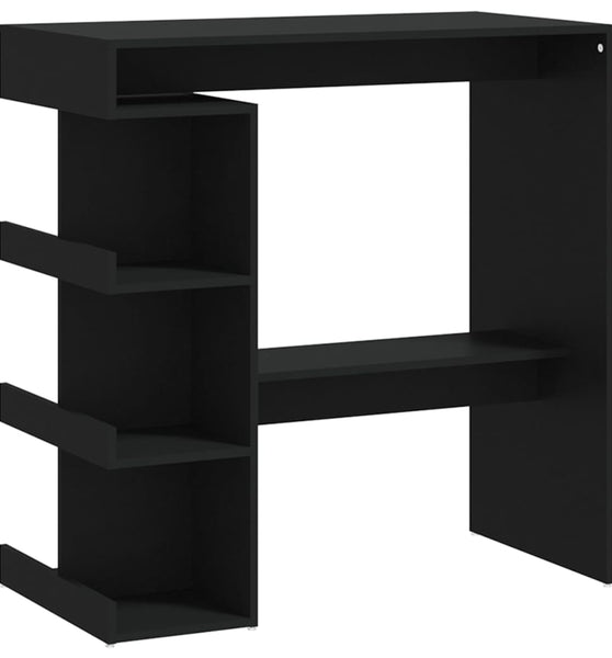 Bartisch mit Regal Schwarz 100x50x101,5 cm Holzwerkstoff