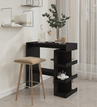 Bartisch mit Regal Schwarz 100x50x101,5 cm Holzwerkstoff