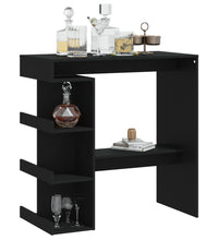Bartisch mit Regal Schwarz 100x50x101,5 cm Holzwerkstoff