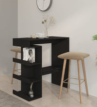 Bartisch mit Regal Schwarz 100x50x101,5 cm Holzwerkstoff