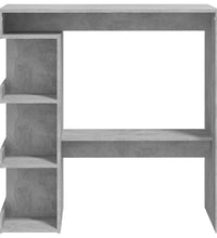 Bartisch mit Regal Betongrau 100x50x101,5 cm Holzwerkstoff