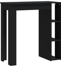 Bartisch mit Regal Schwarz 102x50x103,5 cm Holzwerkstoff