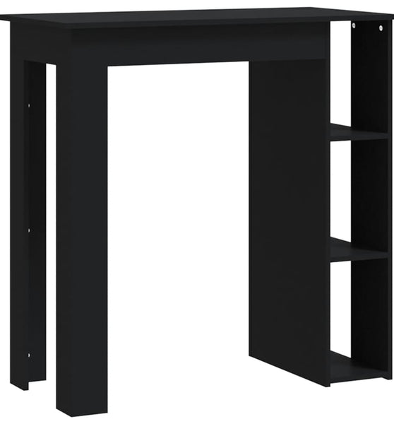 Bartisch mit Regal Schwarz 102x50x103,5 cm Holzwerkstoff