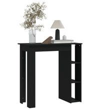 Bartisch mit Regal Schwarz 102x50x103,5 cm Holzwerkstoff