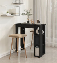 Bartisch mit Regal Schwarz 102x50x103,5 cm Holzwerkstoff