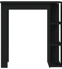 Bartisch mit Regal Schwarz 102x50x103,5 cm Holzwerkstoff