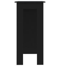 Bartisch mit Regal Schwarz 102x50x103,5 cm Holzwerkstoff