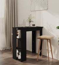 Bartisch mit Regal Schwarz 102x50x103,5 cm Holzwerkstoff