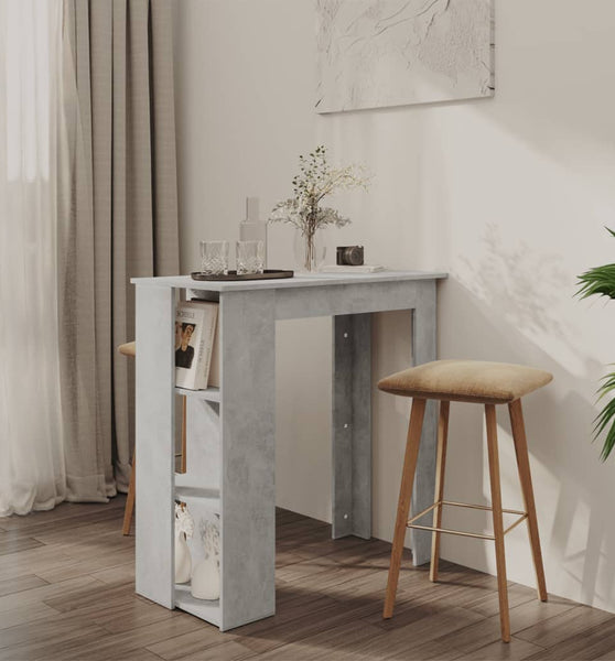 Bartisch mit Regal Betongrau 102x50x103,5 cm Holzwerkstoff
