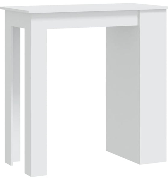 Bartisch mit Ablagefläche Weiß 102x50x103,5 cm Holzwerkstoff