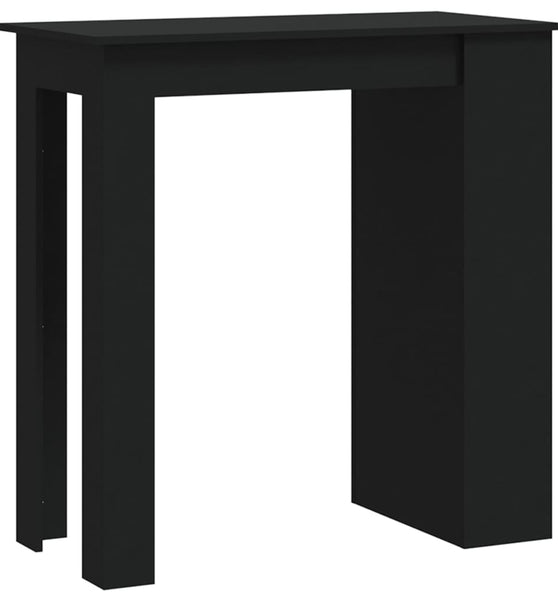 Bartisch mit Ablagefläche Schwarz 102x50x103,5 cm Holzwerkstoff