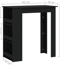 Bartisch mit Ablagefläche Schwarz 102x50x103,5 cm Holzwerkstoff