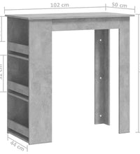 Bartisch mit Regal Betongrau 102x50x103,5 cm