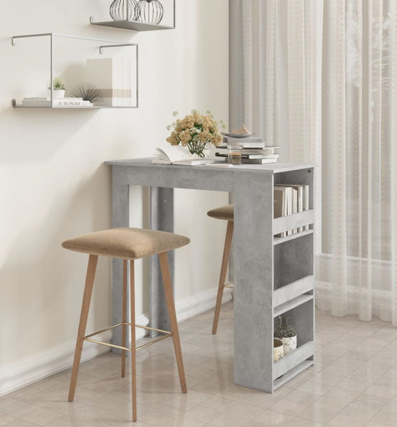 Bartisch mit Regal Betongrau 102x50x103,5 cm