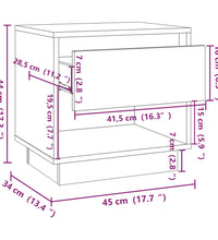 Nachttische 2 Stk. Betongrau 45x34x44 cm Holzwerkstoff
