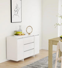 Sideboard mit 3 Schubladen Weiß 120x41x75 cm Holzwerkstoff
