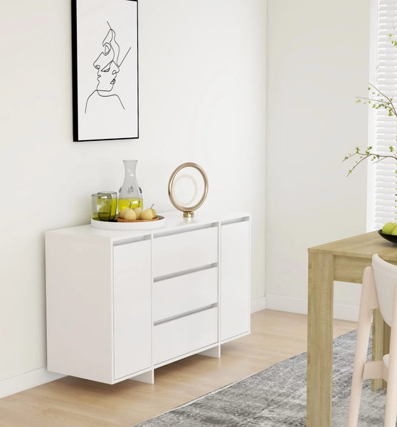 Sideboard mit 3 Schubladen Weiß 120x41x75 cm Holzwerkstoff