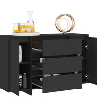 Sideboard mit 3 Schubladen Schwarz 120x41x75 cm Holzwerkstoff