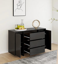 Sideboard mit 3 Schubladen Schwarz 120x41x75 cm Holzwerkstoff