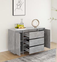 Sideboard mit 3 Schubladen Betongrau 120x41x75 cm Holzwerkstoff