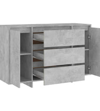 Sideboard mit 3 Schubladen Betongrau 120x41x75 cm Holzwerkstoff