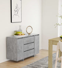 Sideboard mit 3 Schubladen Betongrau 120x41x75 cm Holzwerkstoff